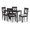 Baxton Studio Lenoir Gray Upholstered Espresso Finished Wood 5-Piece Dining Set 153-9400-8026 - alternate 1